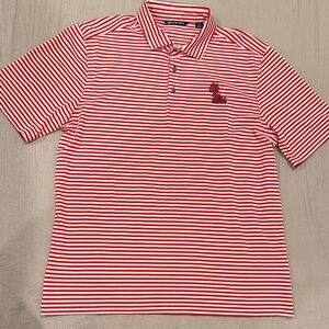 Cutter & Buck Men's Polo in Red and White Stripes